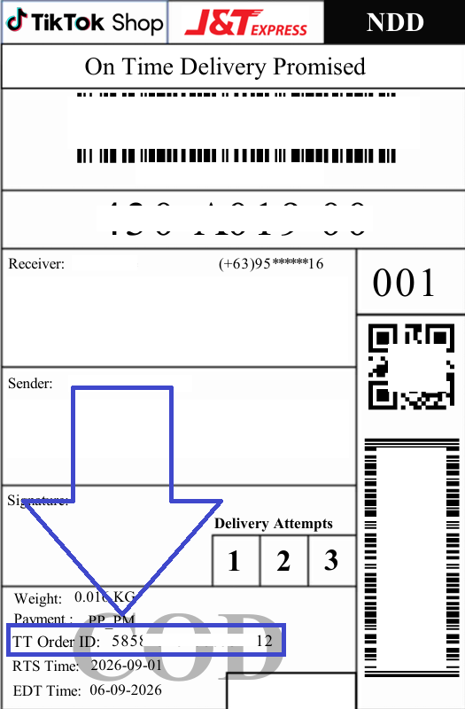 TikTok Shop Order ID instruction